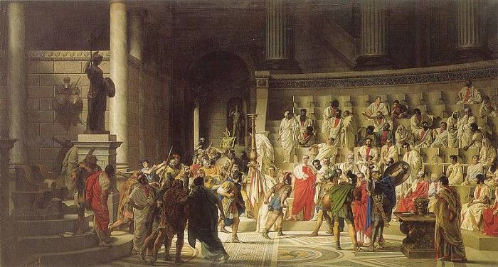 The Last Senate of Julius Caesar. , 