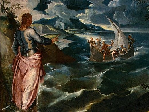 TINTORETTO CHRIST AT THE SEA OF GALILEE, C. 1575-1580, DETAL. , 