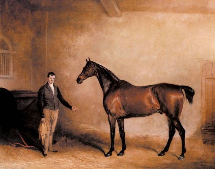 Ferneley Snr John E Mr C N Hoggs Claxton And A Groom In A Stable. Ferneley, 