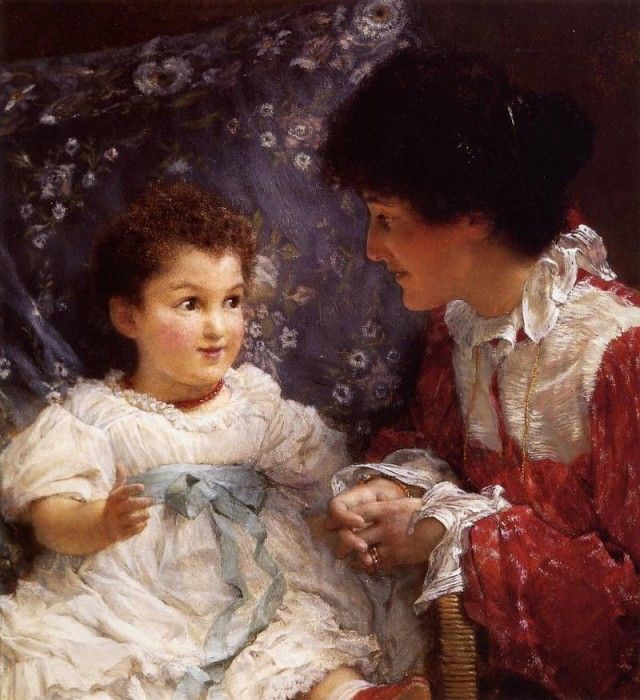 Alma Tadema Mrs George Lewis and Her Daughter Elizabeth. - 