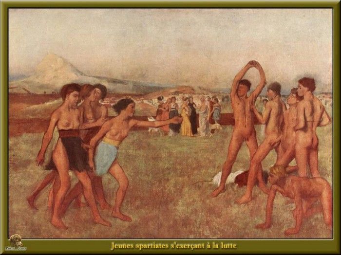 PO Degas 17 Jeunes spartiates sexerant  la lutte(1860). , --