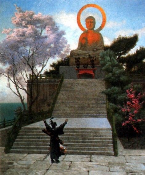 A Japanese imploring a Divinity. , -