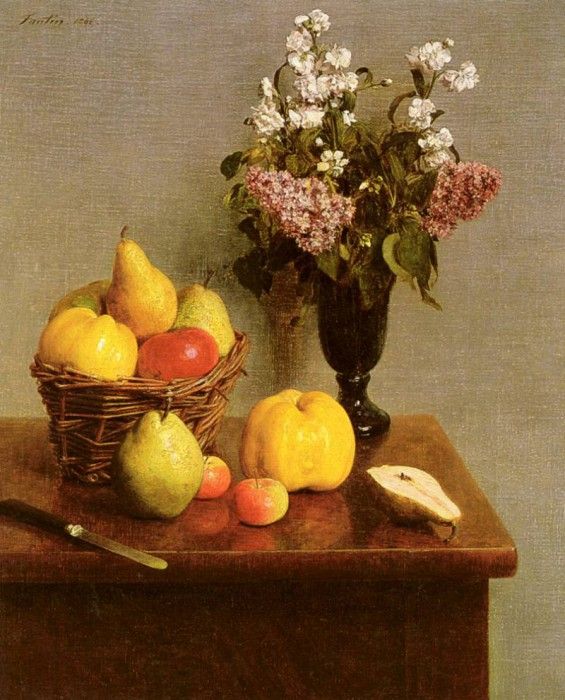 Fantin Latour Henri Still Life With Flowers And Fruit. -, ---