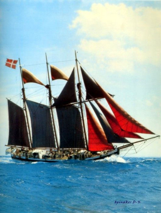 dk tall ships elinor foreyard schooner lyr 1906. 