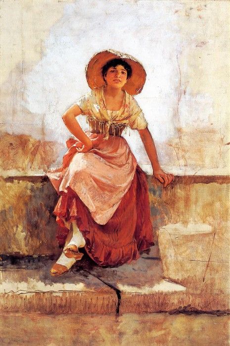 Duveneck Frank Florentine Flower Girl2. Duveneck, 