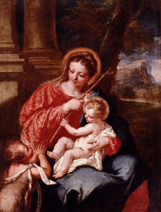 Guardi Giovanni Antonio Madonna And Child With Sain John The Baptist. ,  