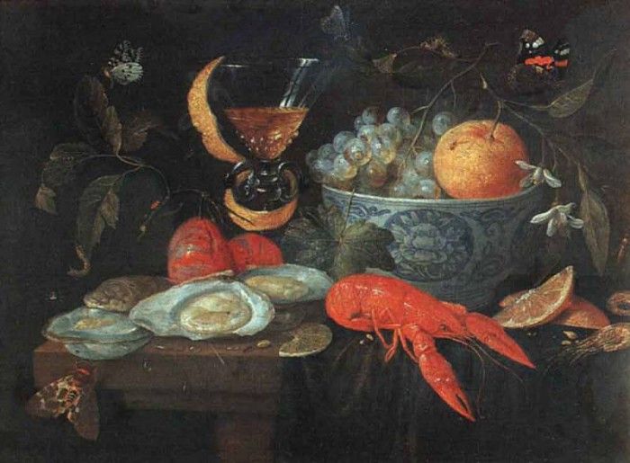 KESSEL Jan van Still Life With Fruit And Shellfish. ,  