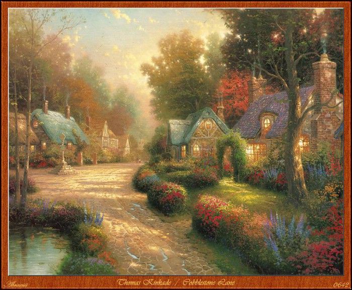 Thomas Kinkade - Cobblestone Lane (Abraxsis).  