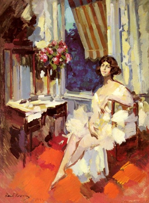 Korovin Constantin Alexeievitch A Ballerina In Her Boudoir.   