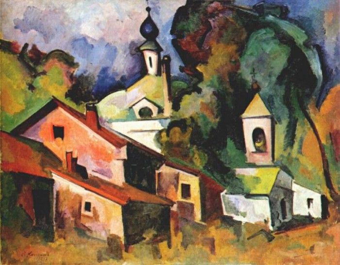 kuprin moscow, landscape with church 1918. 