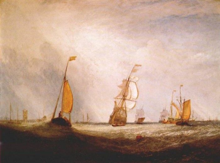turner helvoetsluys (the city of utrecht, 64, going to sea) 1832. 