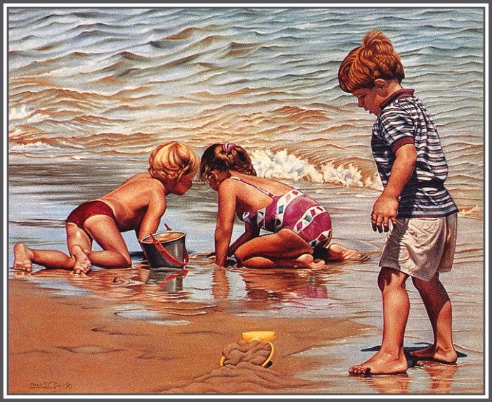 bs-ahp- Maria S C Davi- Children At The Beach. ,  SC