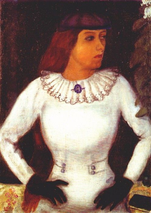 chagall my fiancee in black gloves 1909. , 