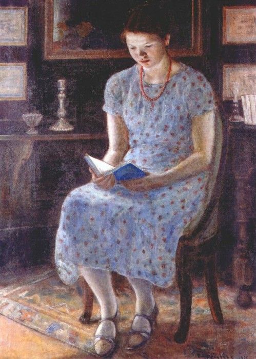 frieseke blue girl reading 1935. Frieseke,  