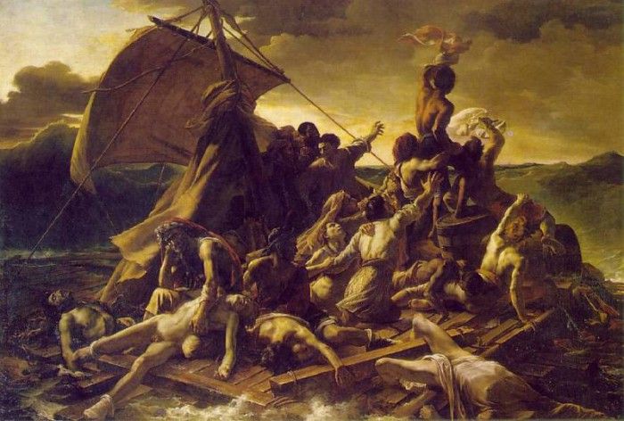 Gericault The Raft of the Medusa, 1819, 491x716 cm, Louvre. ,    