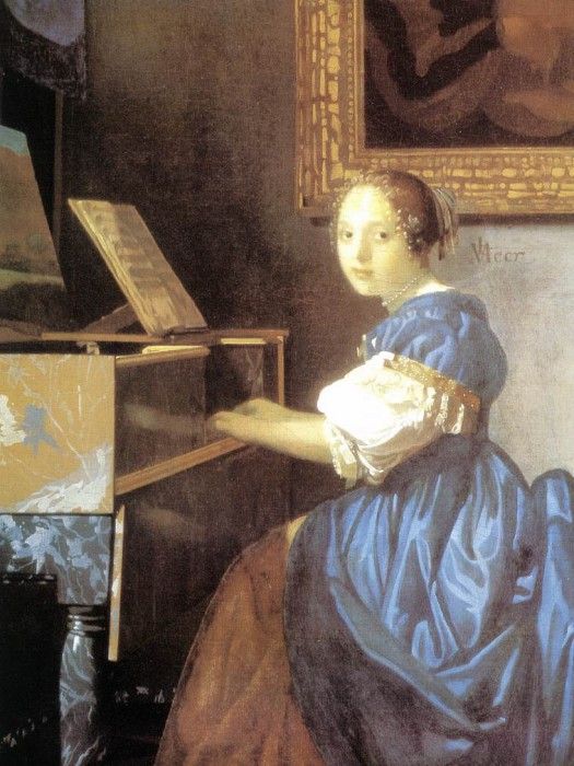 Vermeer Lady Seated at a Virginal detail1. Vermeer, Johannes