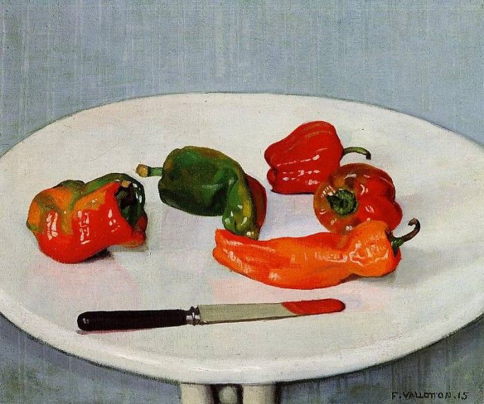 Vallotton Felix Still Life with Red Peppers on a White Lacquered Table. , 