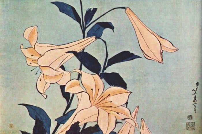 hokusai lilies. 