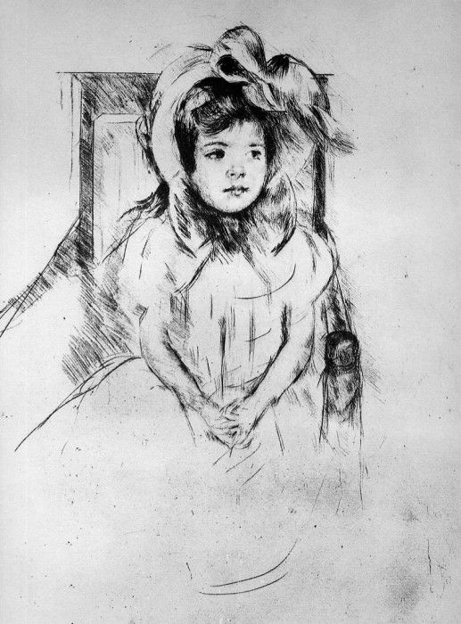 Cassatt Mary Little girl with cap Sun.  