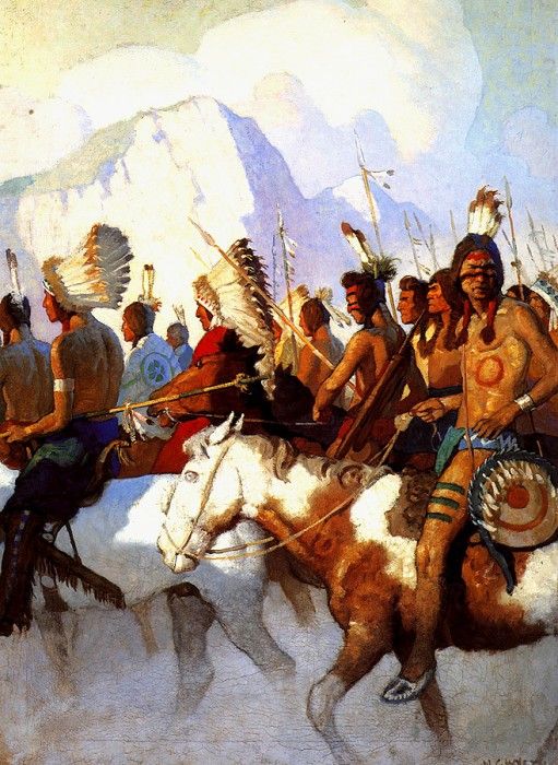 lrs-WyethNC-An Indian War Party. ,  