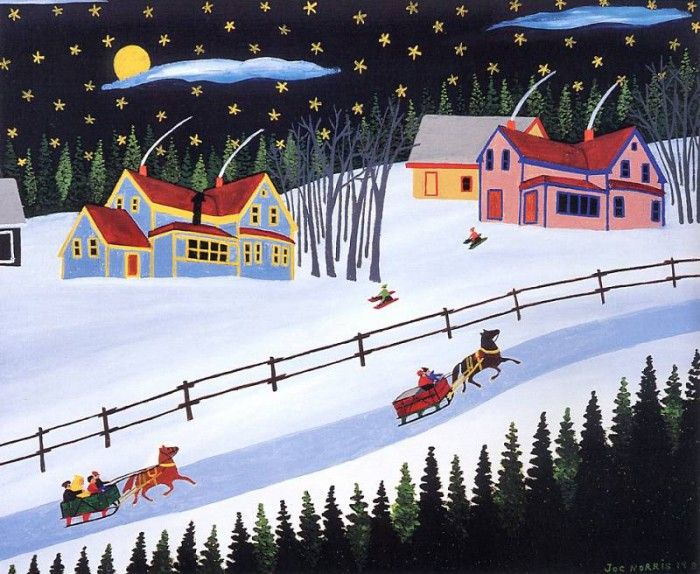 Norris, Joe - Two Sleighs by Fence (end. , 