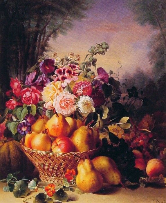 Still Life of Flowers and Fruits1. ,  