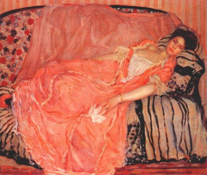 frieseke portrait of madame gely no 1 (on the couch) c1907. Frieseke,  