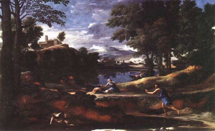 Landscape with man killed by snake EUR. , 