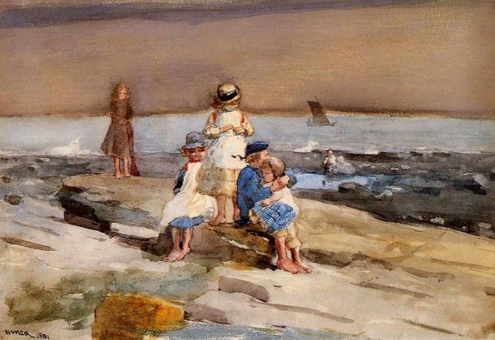 Homer Winslow Children on the Beach. , 