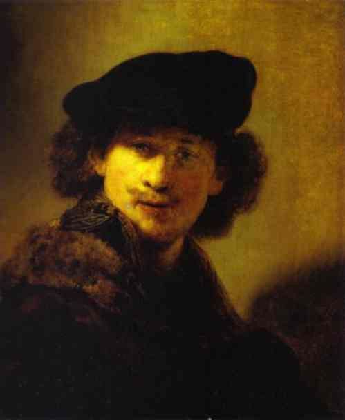 1634 Self-Portrait with Velvet Beret and Furred Mantel 2.    