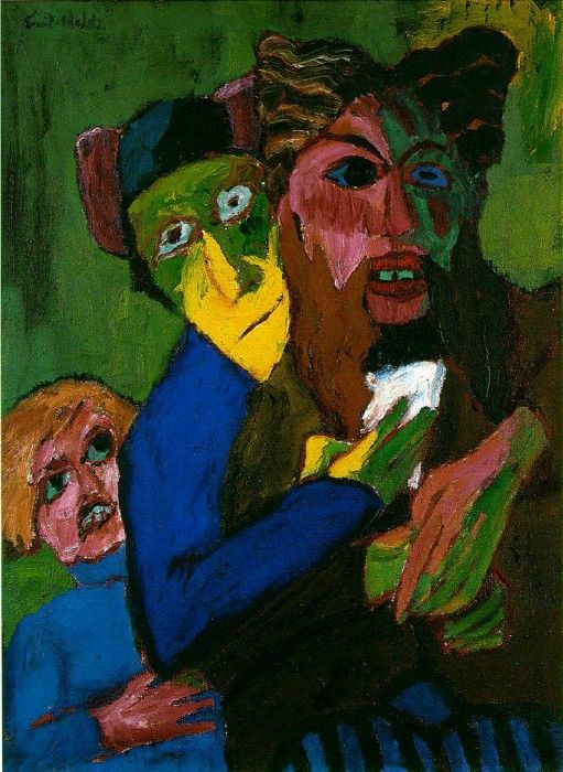 Nolde Excited People, 1913, 102.5x76.5 cm,. ,  