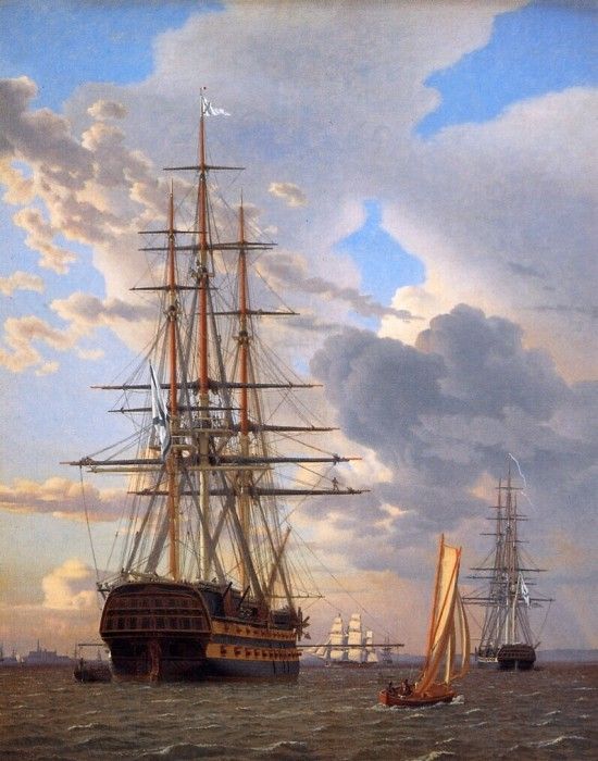 Eckersberg Christofer Russian ship of the line Asow Sun . Eckersberg,  