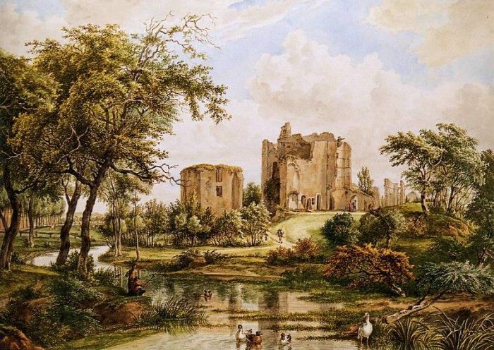 Hendriks Wybrand Landscape with ruin of castle Brederode Sun. , Wybrand