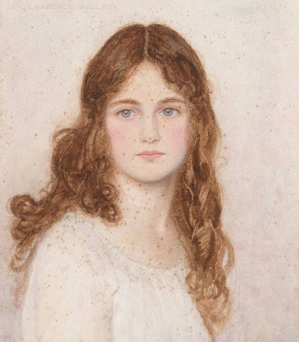 A head study of a young girl with long hair. Bulleid  