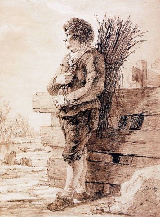 Strij van Jacob Standing man with branches Sun. Strij,  