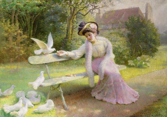   [Feeding the Doves]. ,  