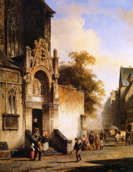 Springer Cornelis Coming out of church Sun. Springer, 