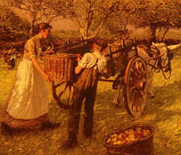 La Thangue Henry Herbert A Sussex Orchard. Thangue   La