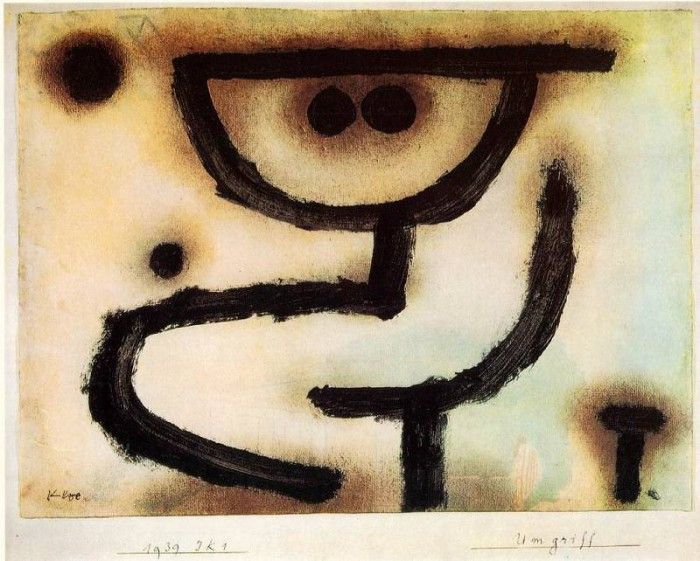 Klee Embrace, 1939, Paste colour, watercolour and oil on pap. , 