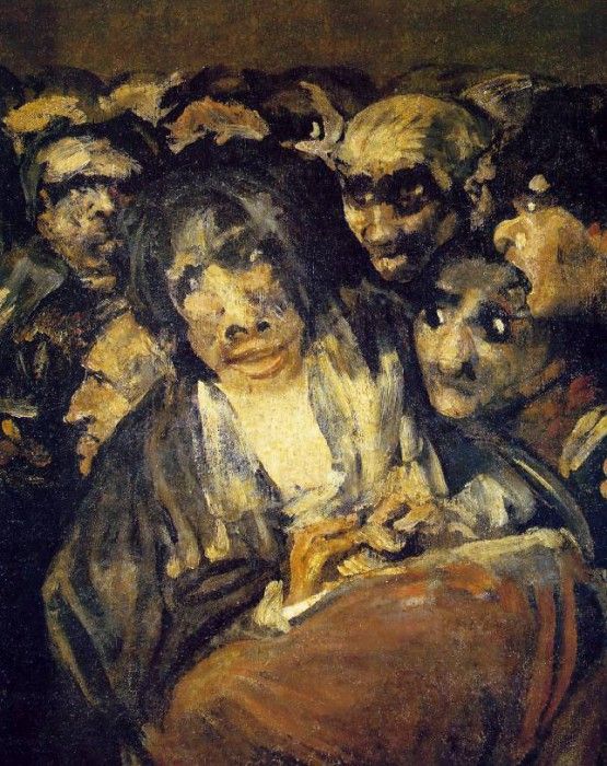 Goya The Great He-Goat or Witches Sabbath, ca 1821-23, Detal.   ,  