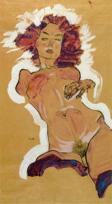 Schiele Female nude, 1910, Graphische Sammlung Albertina, Wi. , 