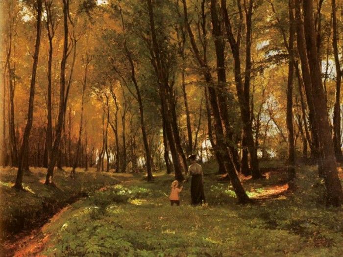 Petersen Edvard Frederik A Walk In The Woods. ,  