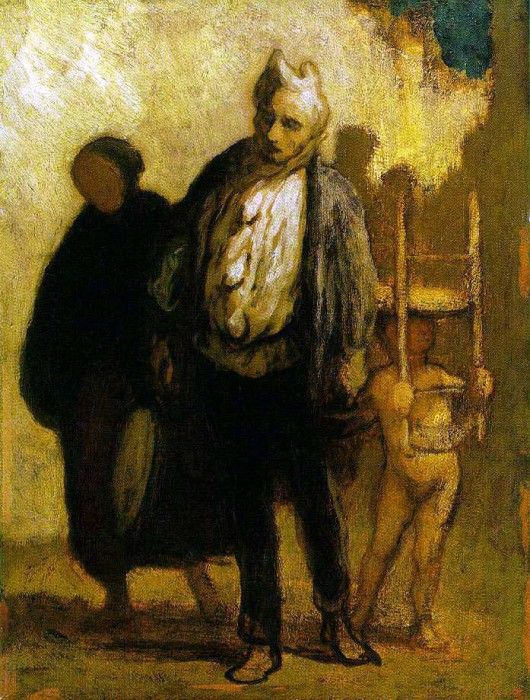 DAUMIER Honore Wandering Saltimbanques. , 