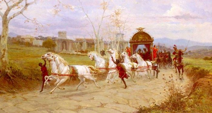 Forti Eduardo Hadrians Departure From The Villa At Tivoli. , 