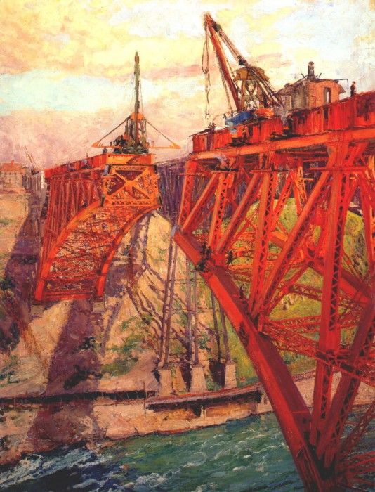 shuttleworth building the bridge 1918. , Claire