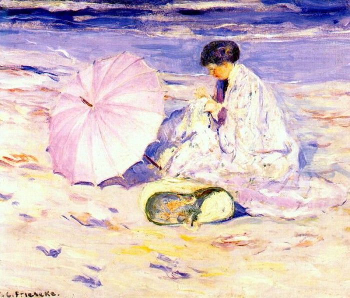 frieseke on the beach in corsica c1913. Frieseke,  