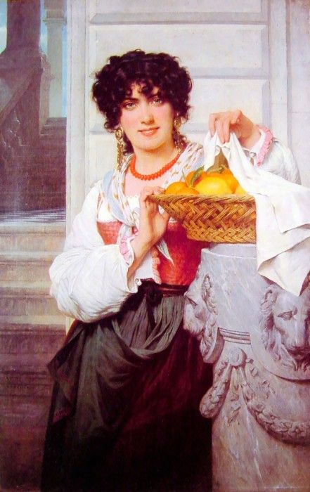 Pisan Girl with Basket of Oranges and Lemons.  , -