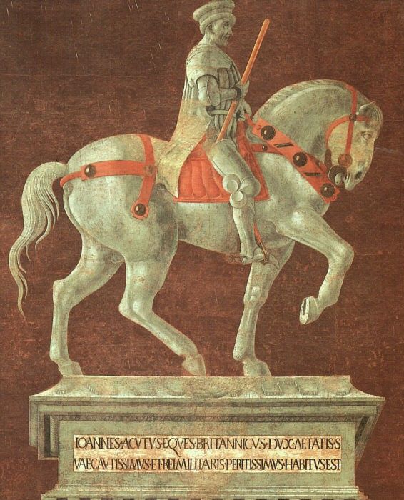 UCCELLO FUNERARY MONUMENT FOR GIOVANNI ACUTO,1436, DUOMO,FIR. , 