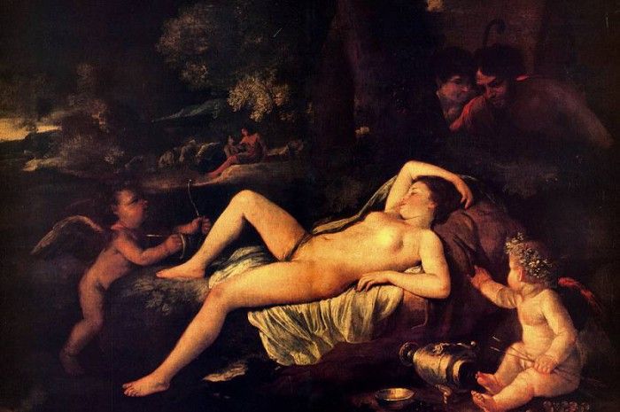 Poussin Nicholas Sleeping Venus and Cupid. , 