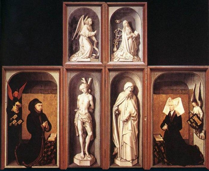 The Last Judgment Polyptych reverse side WGA. ,   